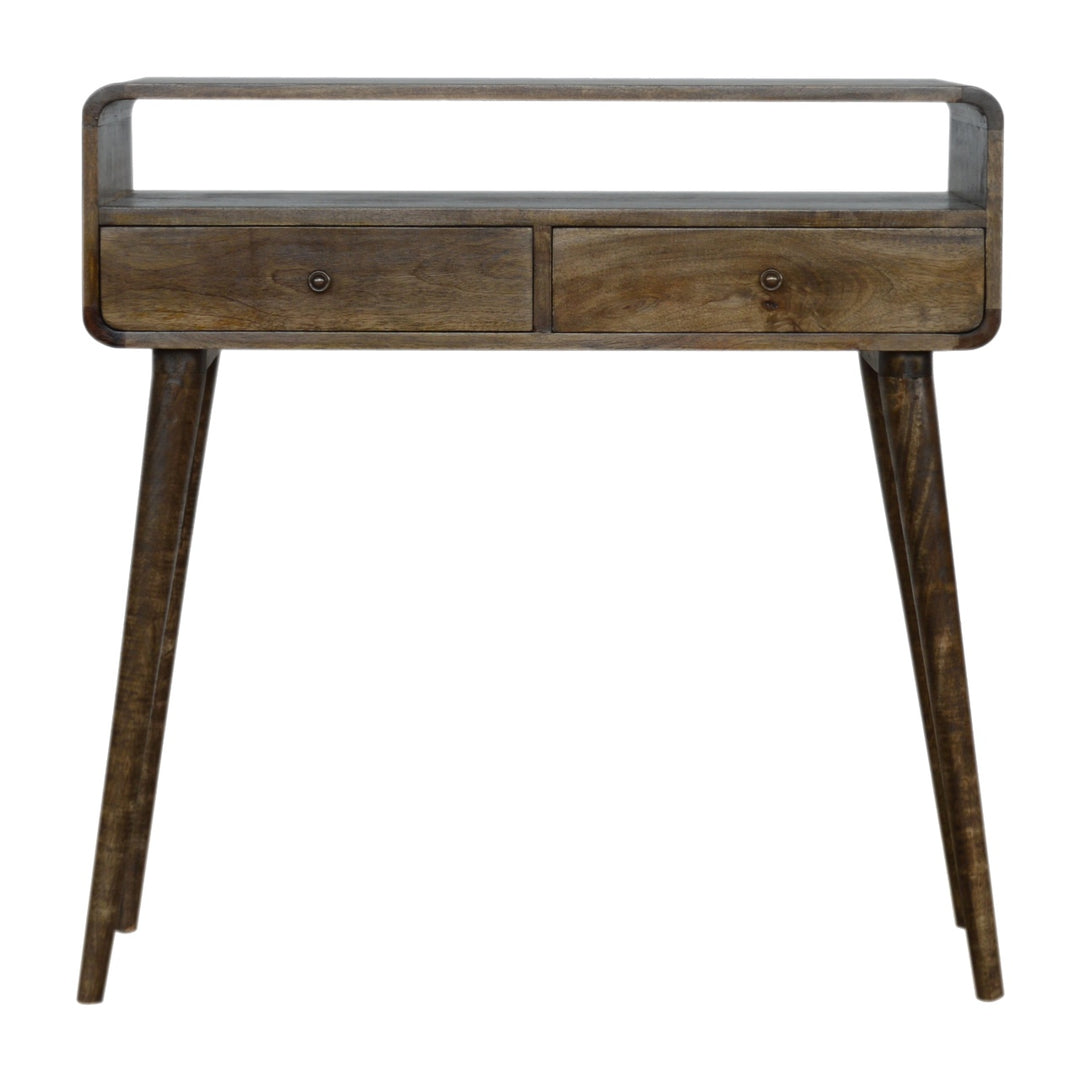 Curved Grey-wash Console Table-Smiddy Furniture
