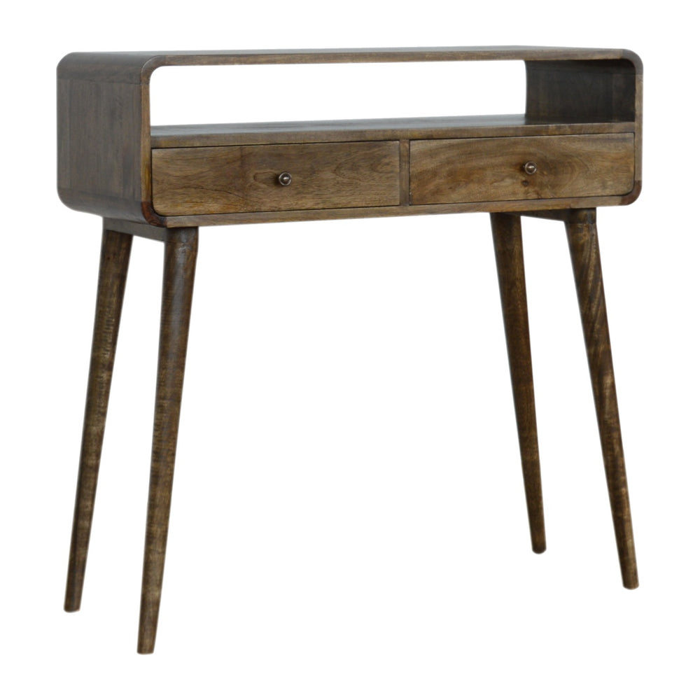 Curved Grey-wash Console Table-Smiddy Furniture
