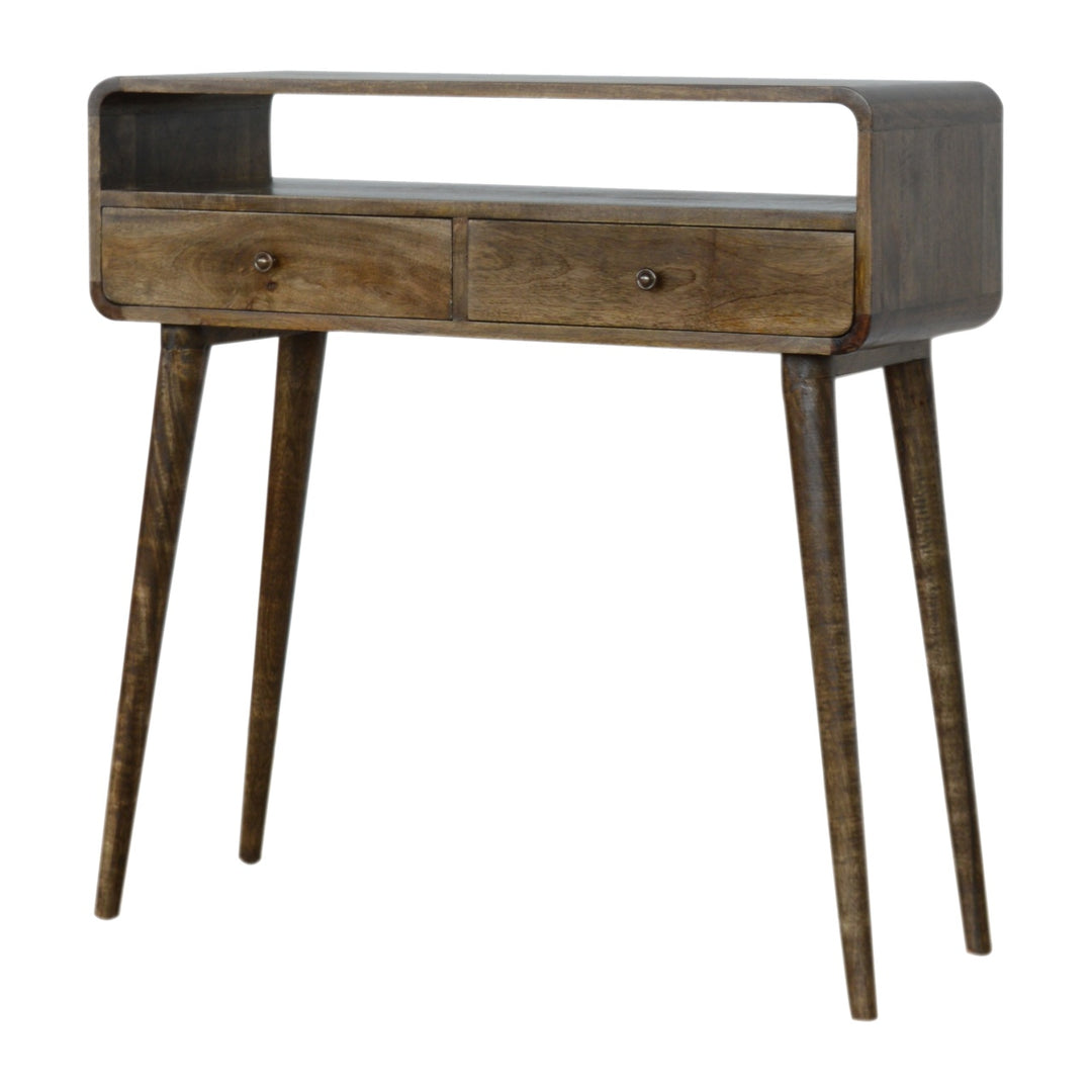 Curved Grey-wash Console Table-Smiddy Furniture
