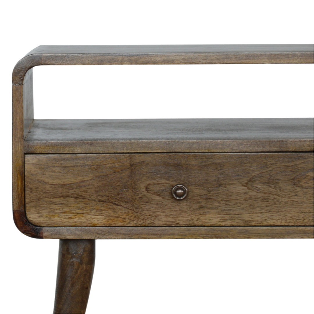 Curved Grey-wash Console Table-Smiddy Furniture