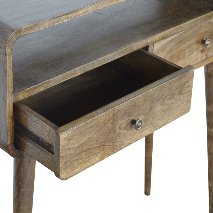 Curved Grey-wash Console Table-Smiddy Furniture