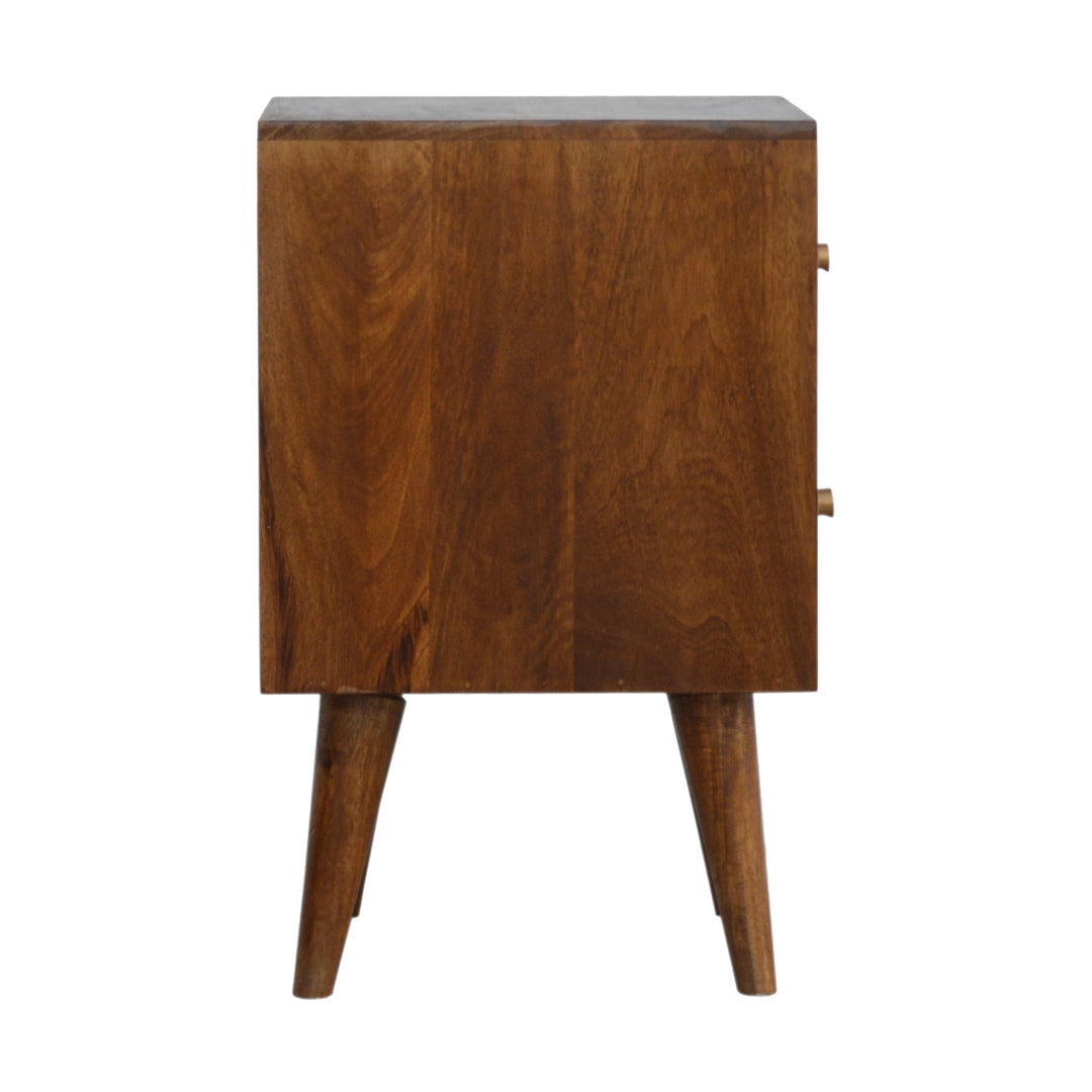 Chestnut Cube Carved Bedside-Smiddy Furniture