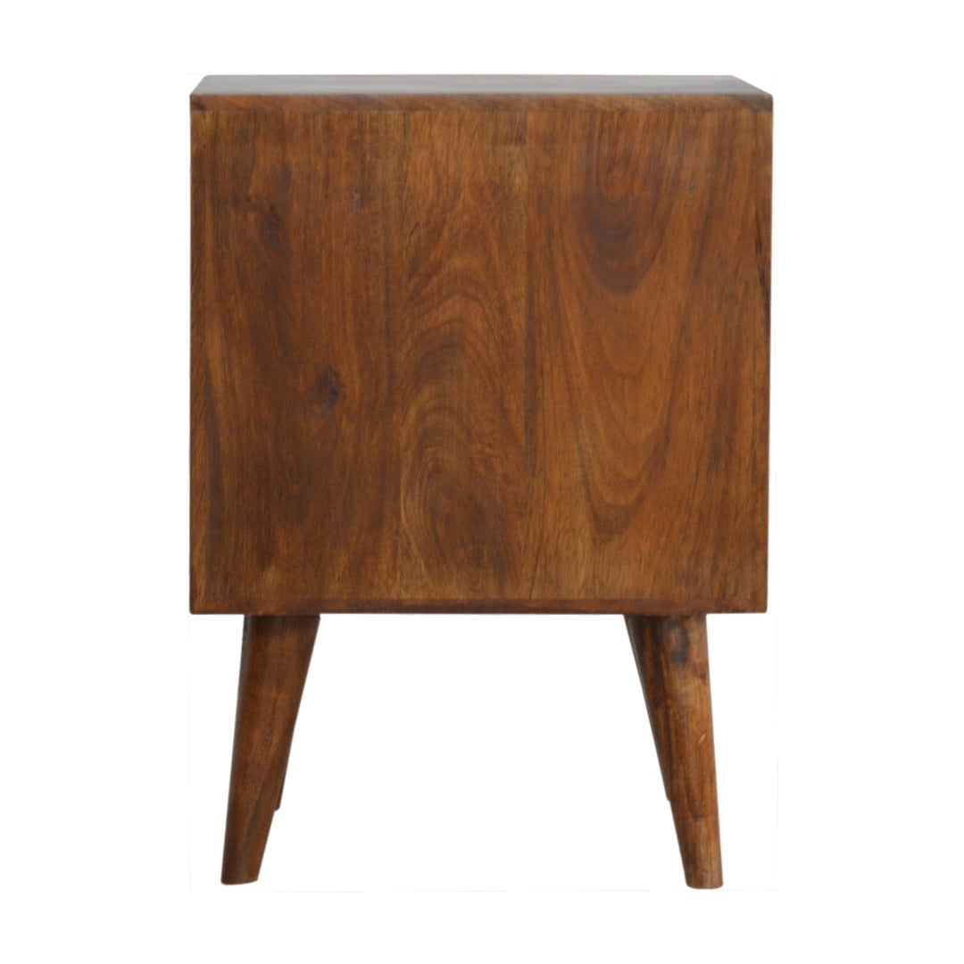 Chestnut Cube Carved Bedside-Smiddy Furniture