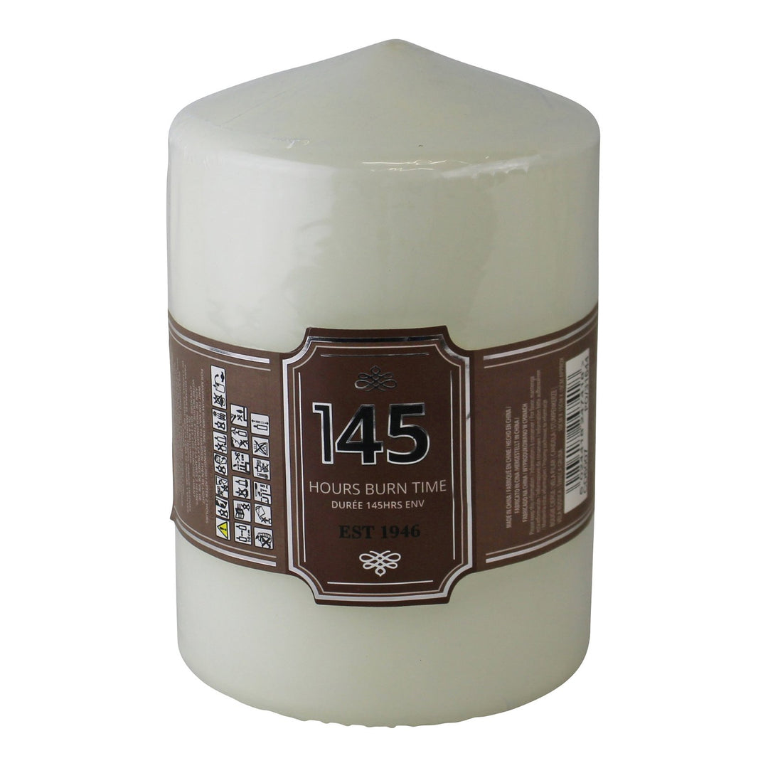 Cream Pillar Candle, 145hr Burn Time - Smiddy Furniture-1