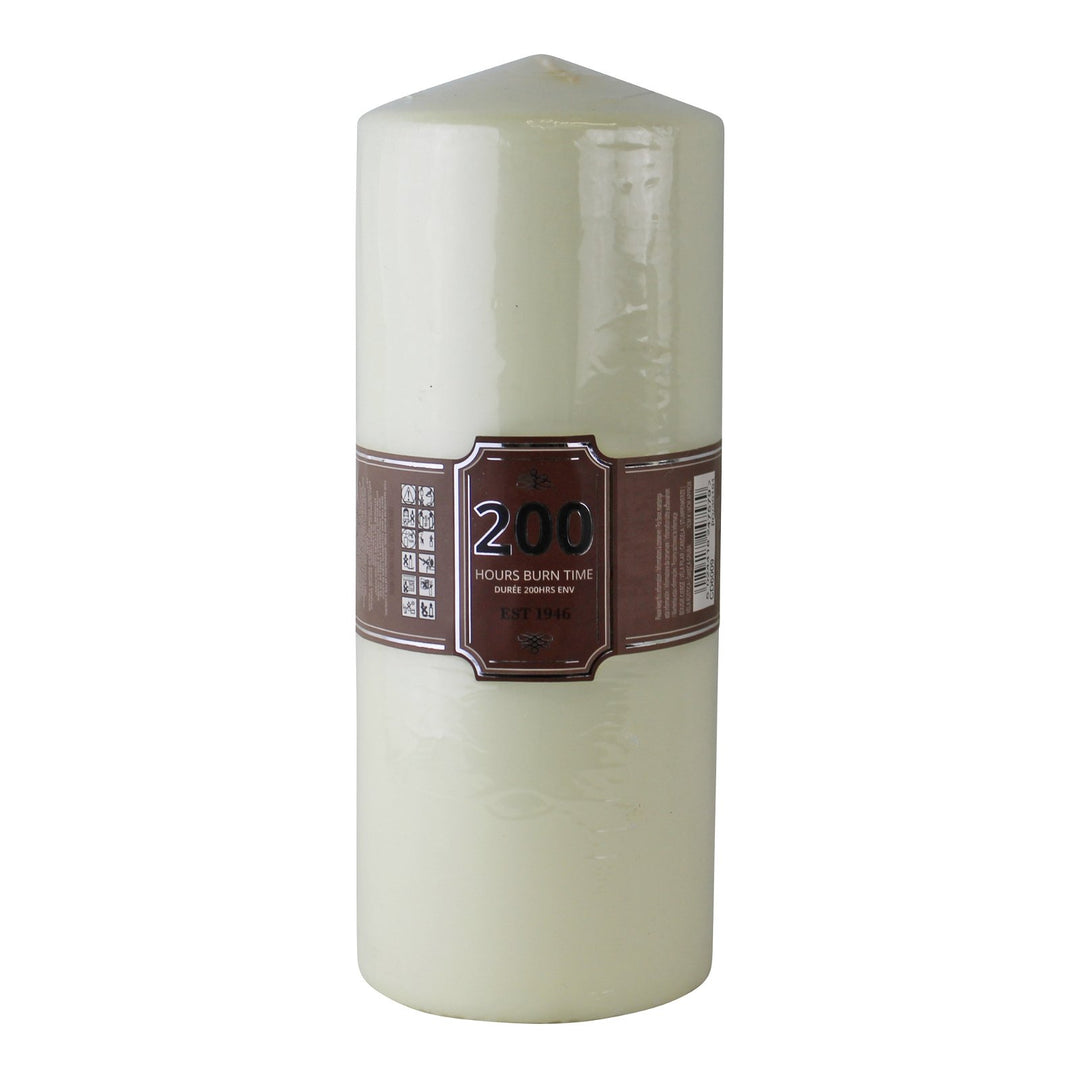 Cream Pillar Candle, 200hr Burn Time - Smiddy Furniture-1