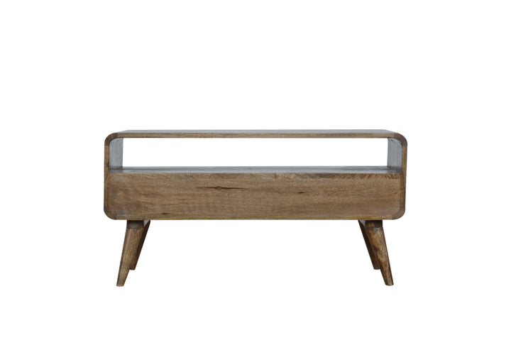 Curved Grey Washed Media Unit - Smiddy Furniture