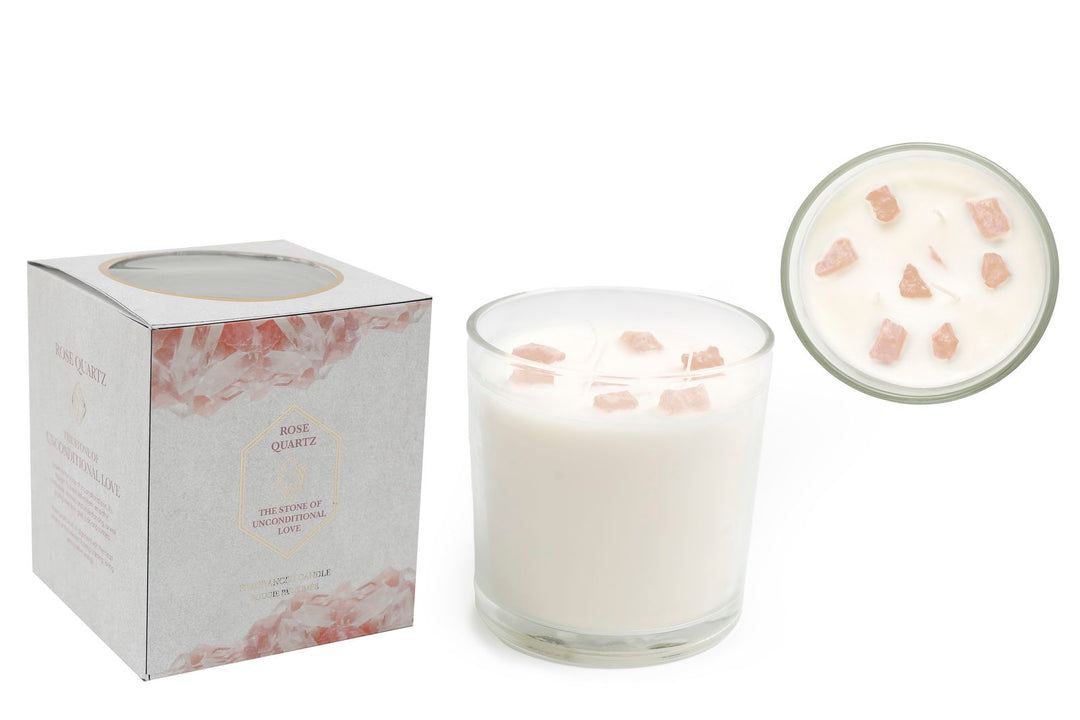 Rose Quartz Candle 12x12cm - Geko Products