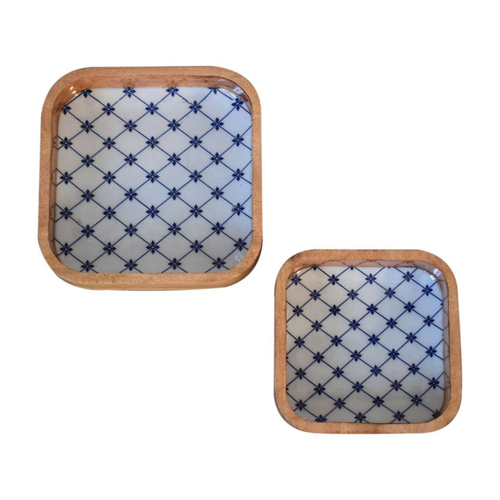 Blue and White Square Bowl Set of 2 - Smiddy Furniture