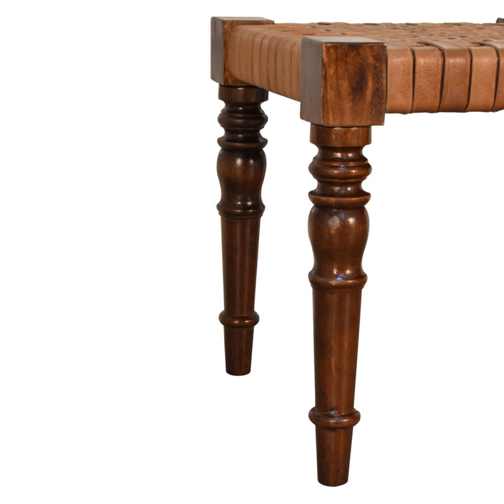 Woven Leather Footstool - Smiddy Furniture