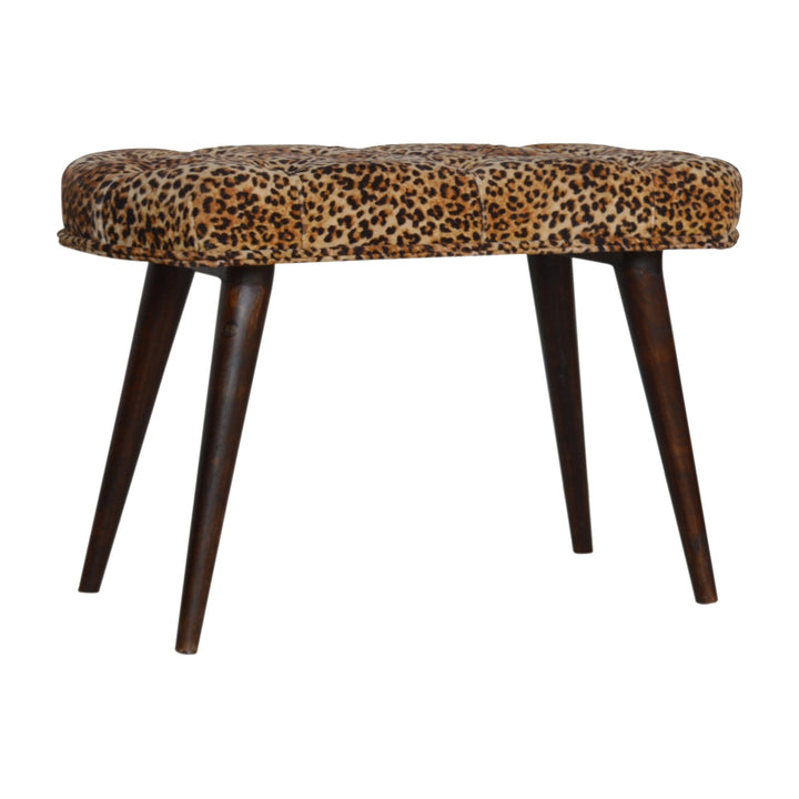 Leopard Print Deep Button Bench - Smiddy Furniture