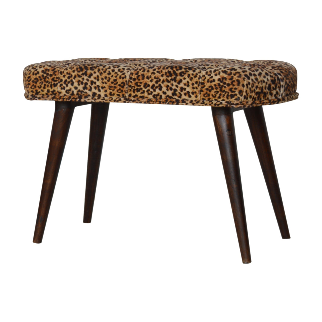 Leopard Print Deep Button Bench - Smiddy Furniture