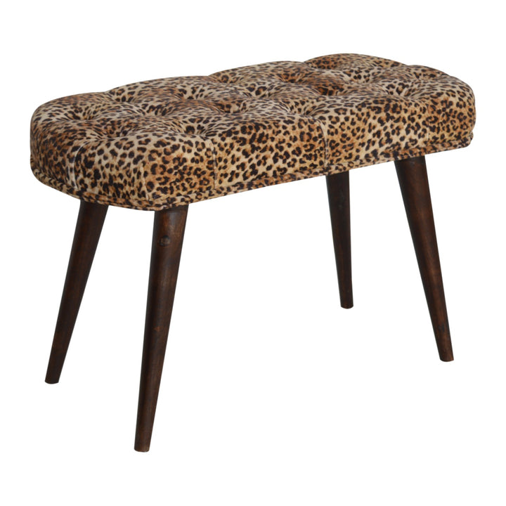 Leopard Print Deep Button Bench - Smiddy Furniture