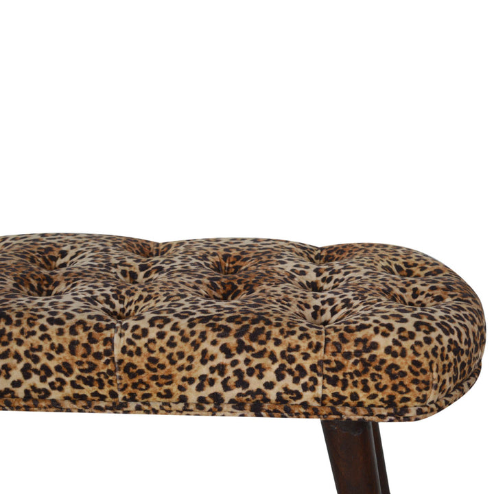 Leopard Print Deep Button Bench - Smiddy Furniture