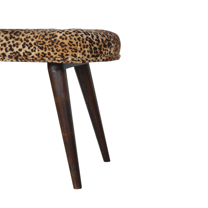 Leopard Print Deep Button Bench - Smiddy Furniture