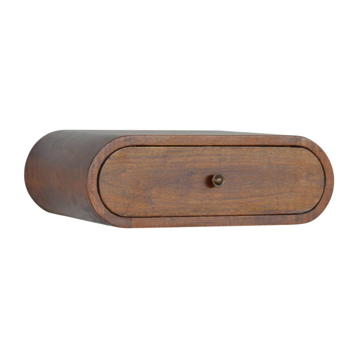 Wall Mounted Round Chestnut Bedside - Smiddy Furniture