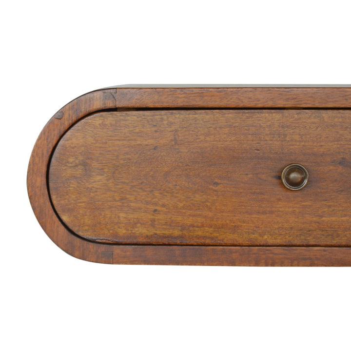 Wall Mounted Round Chestnut Bedside - Smiddy Furniture