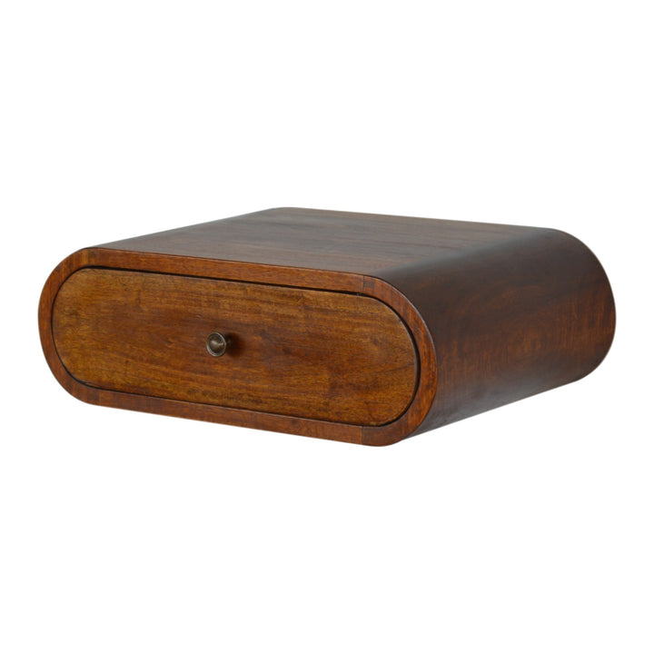 Wall Mounted Round Chestnut Bedside - Smiddy Furniture