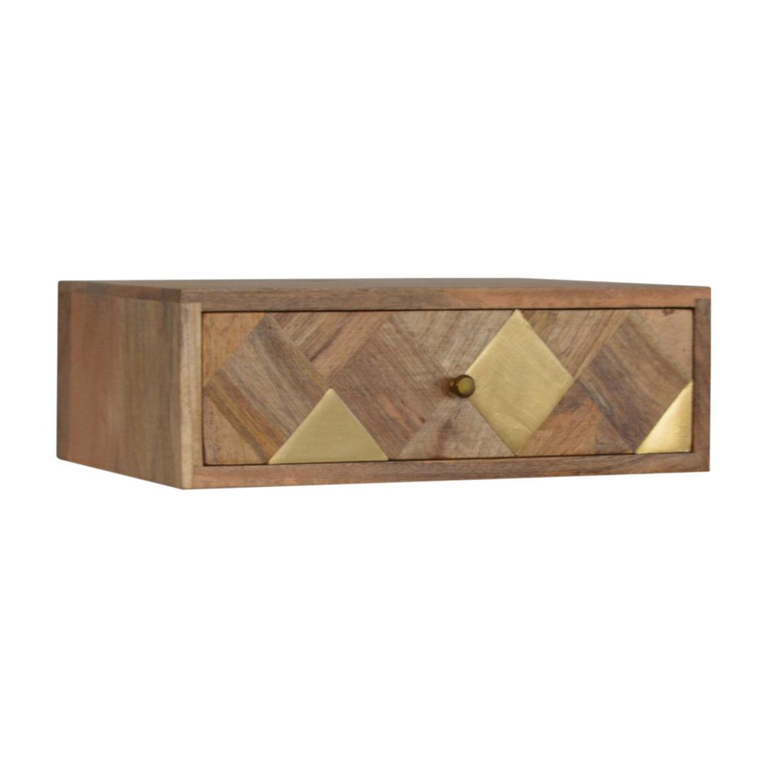 Wall Mounted Brass Inlay Bedside - Smiddy Furniture