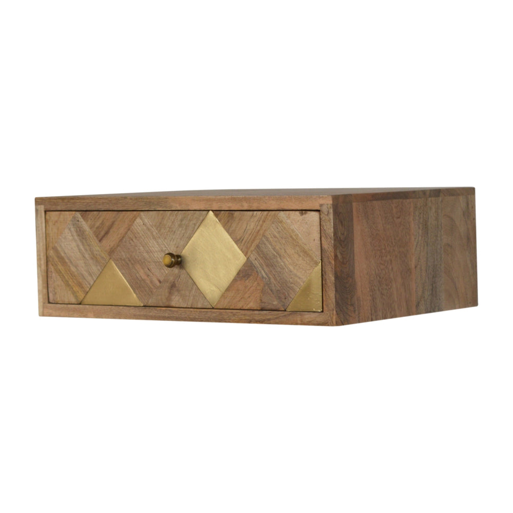 Wall Mounted Brass Inlay Bedside - Smiddy Furniture