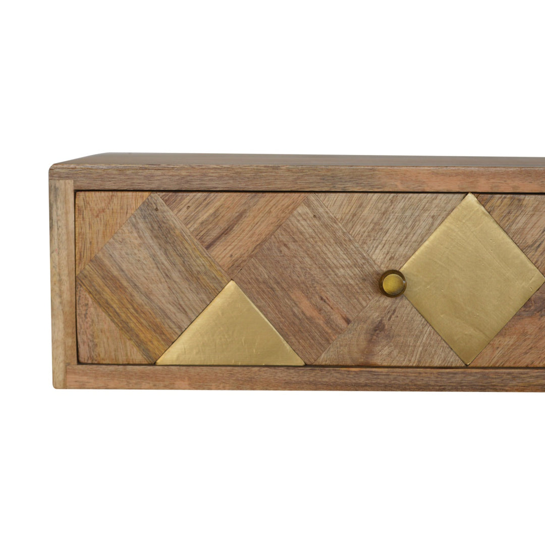 Wall Mounted Brass Inlay Bedside - Smiddy Furniture