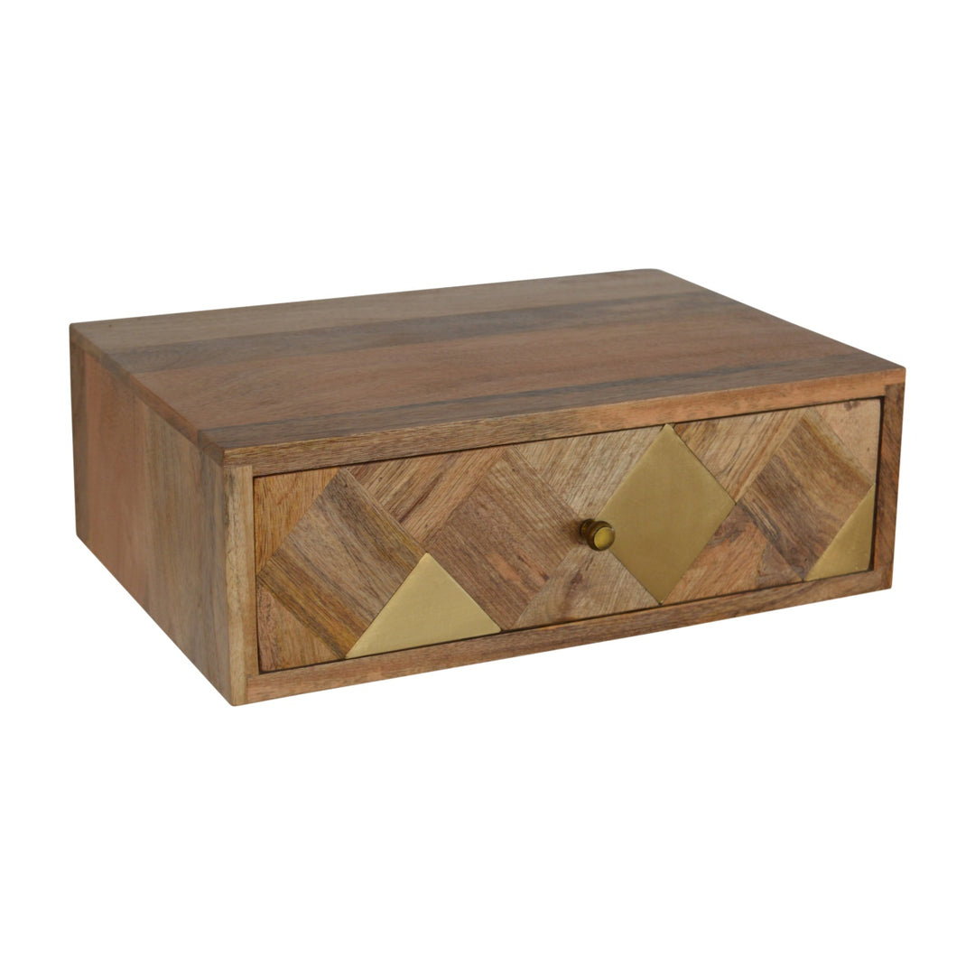 Wall Mounted Brass Inlay Bedside - Smiddy Furniture
