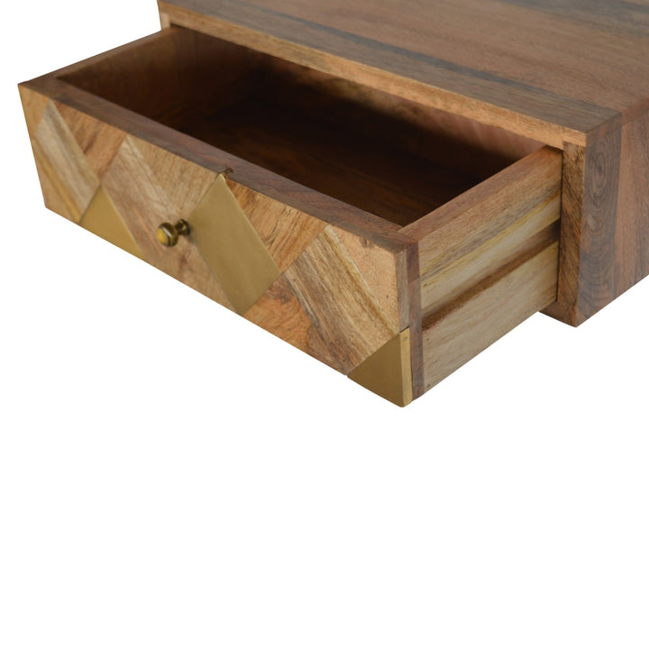 Wall Mounted Brass Inlay Bedside - Smiddy Furniture