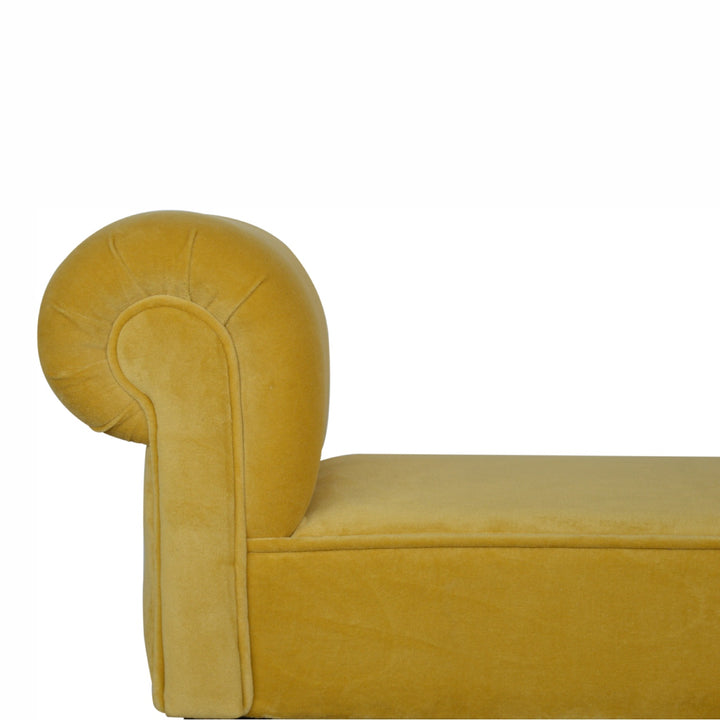 Mini Mustard Velvet Bench-Smiddy Furniture