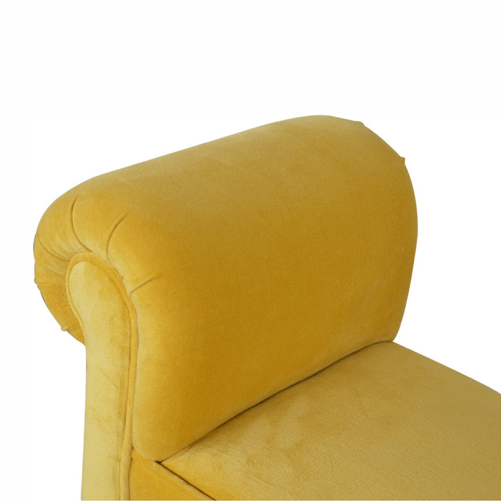 Mini Mustard Velvet Bench-Smiddy Furniture