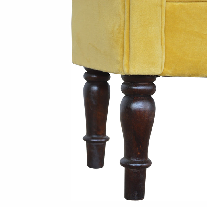 Mini Mustard Velvet Bench-Smiddy Furniture