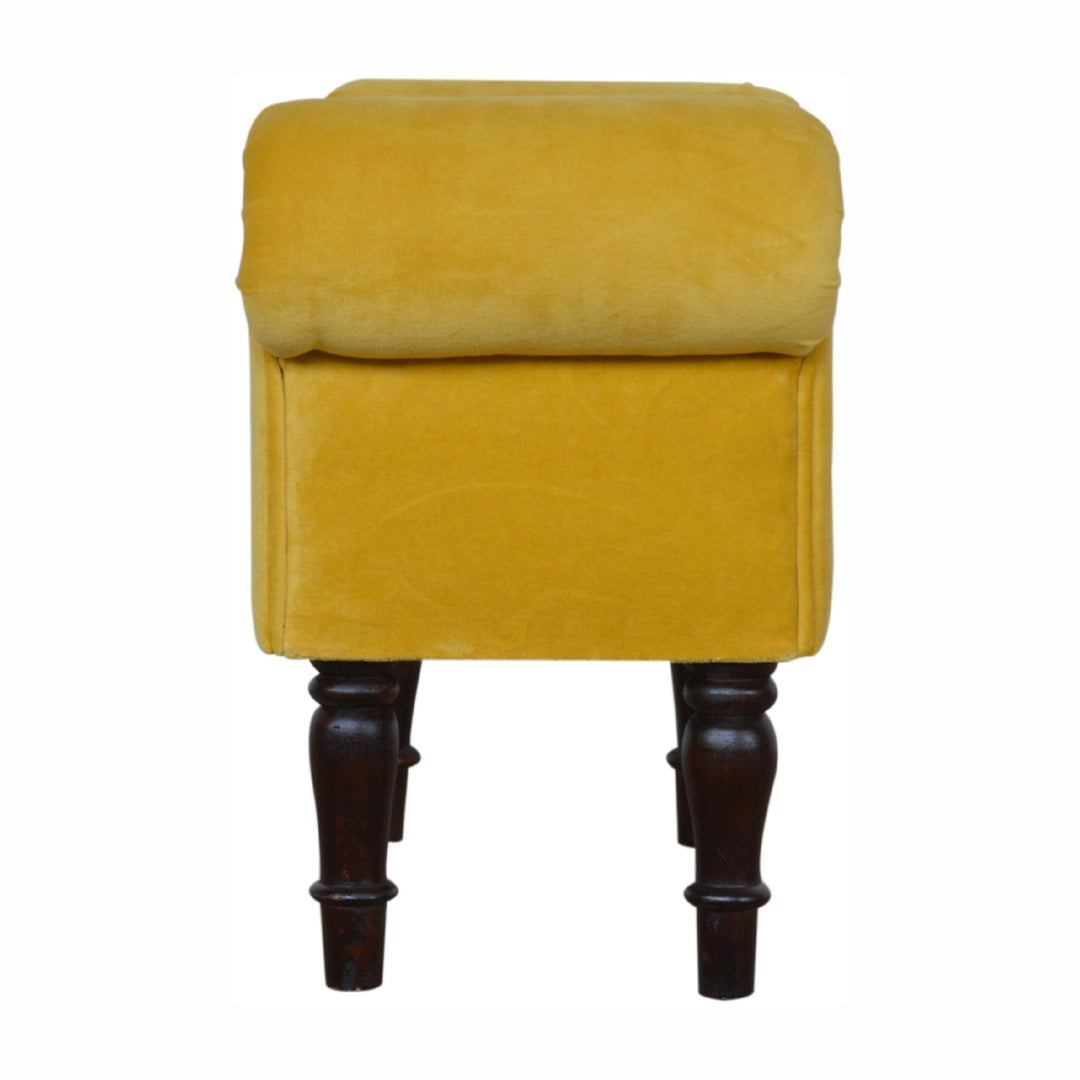 Mini Mustard Velvet Bench-Smiddy Furniture