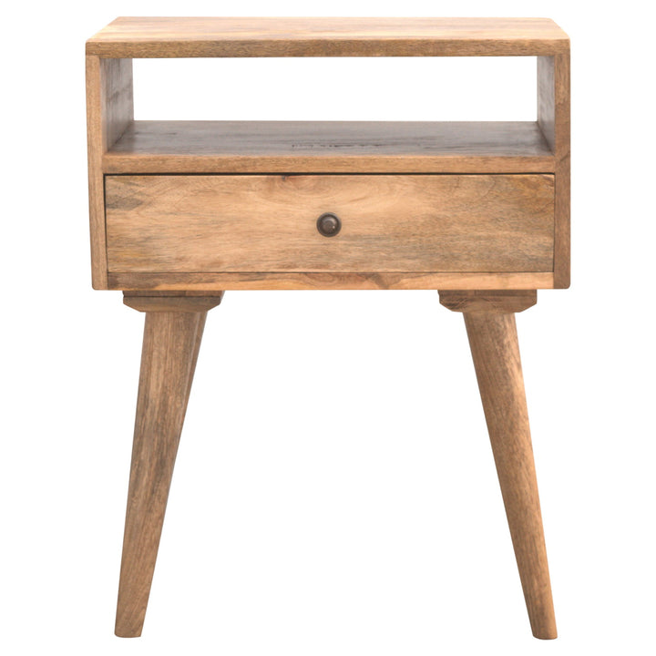 Modern Oak-ish Bedside Table with Open Slot