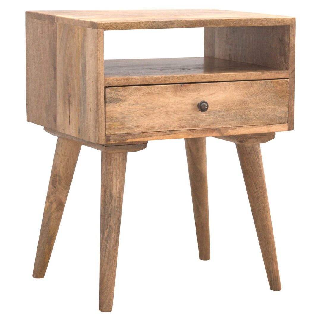 Modern Oak-ish Bedside Table with Open Slot