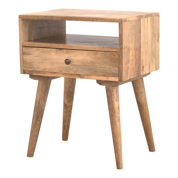 Modern Oak-ish Bedside Table with Open Slot