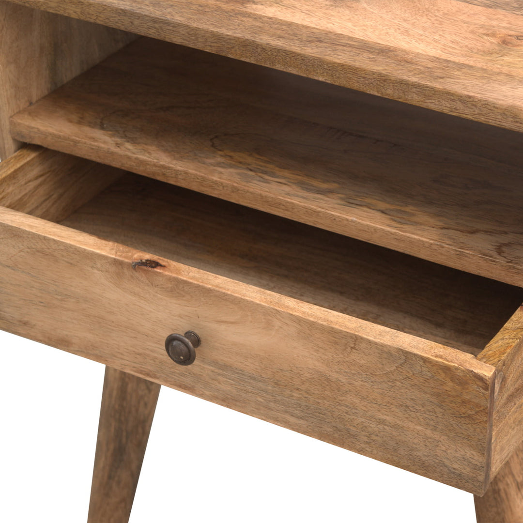 Modern Oak-ish Bedside Table with Open Slot