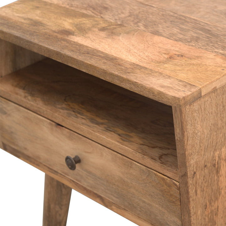 Modern Oak-ish Bedside Table with Open Slot