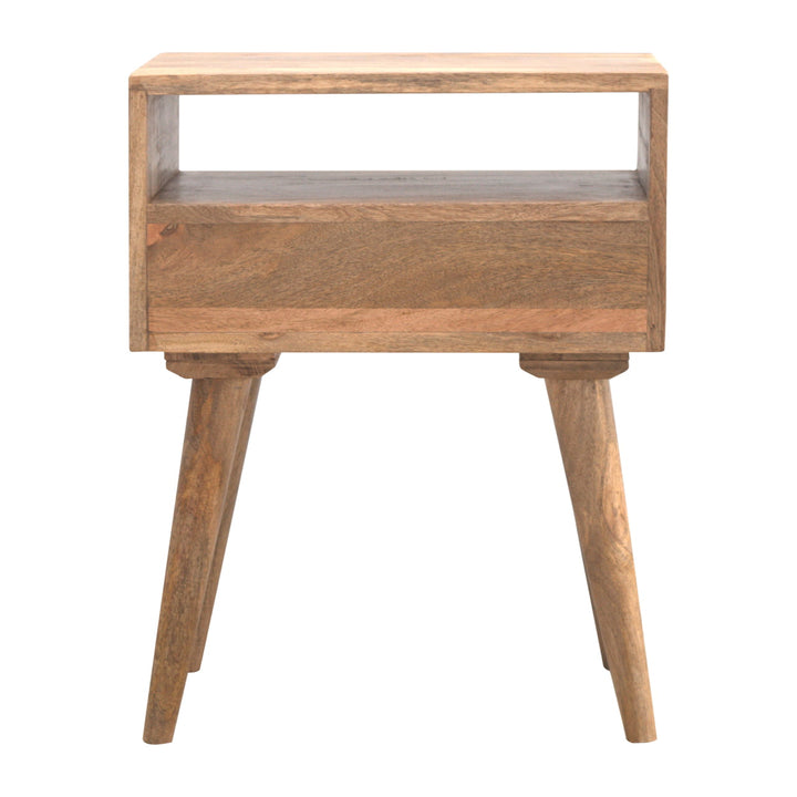 Modern Oak-ish Bedside Table with Open Slot