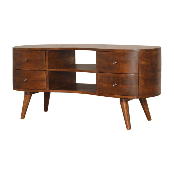 Chestnut Wave Entertainment Unit-Smiddy Furniture