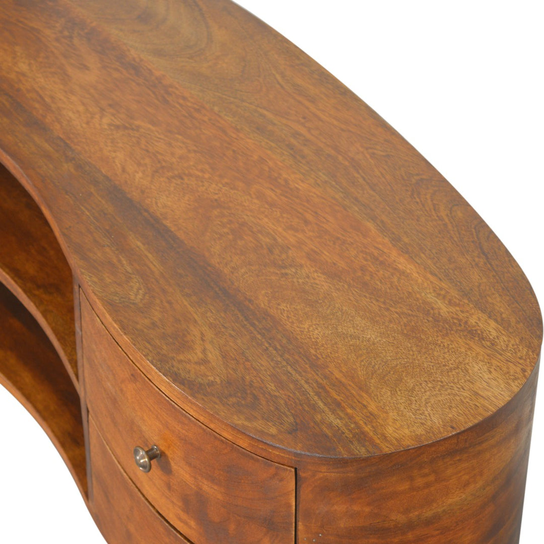Chestnut Wave Entertainment Unit-Smiddy Furniture