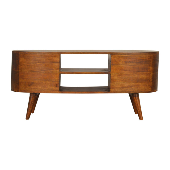 Chestnut Wave Entertainment Unit-Smiddy Furniture