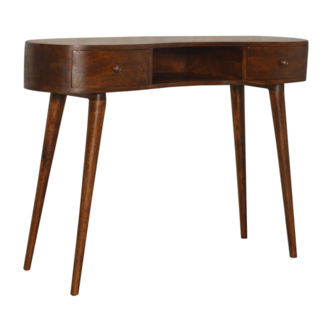 Chestnut Wave Writing Desk - Smiddy Furniture