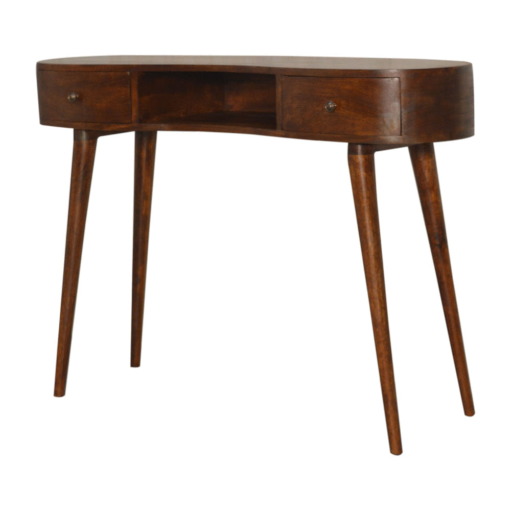 Chestnut Wave Writing Desk - Smiddy Furniture