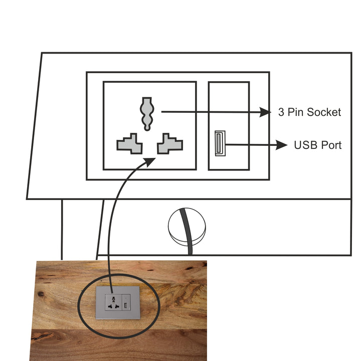 2 Drawer Cable Writing Desk - Smiddy Furniture