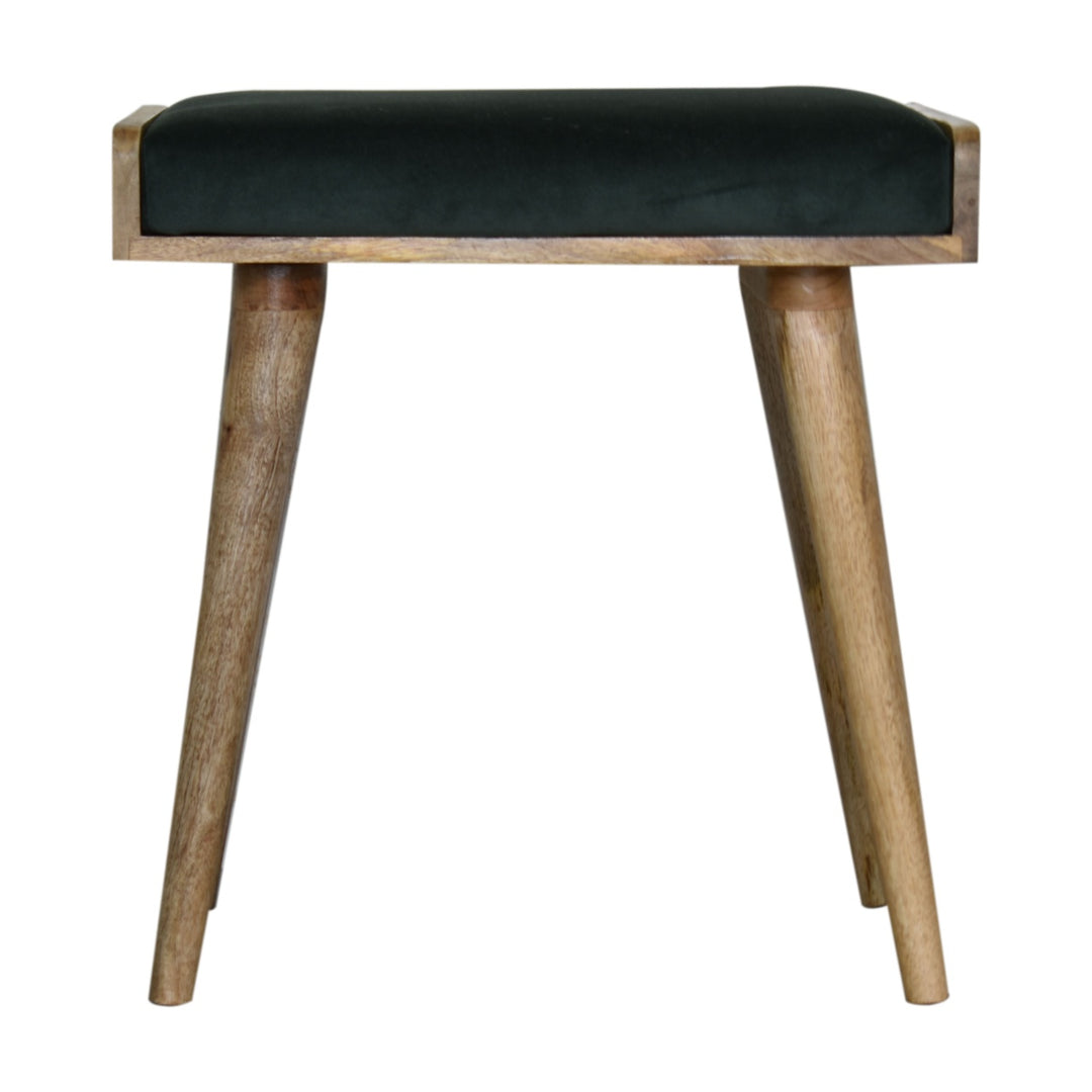Emerald Velvet Tray Style Footstool - Smiddy Furniture