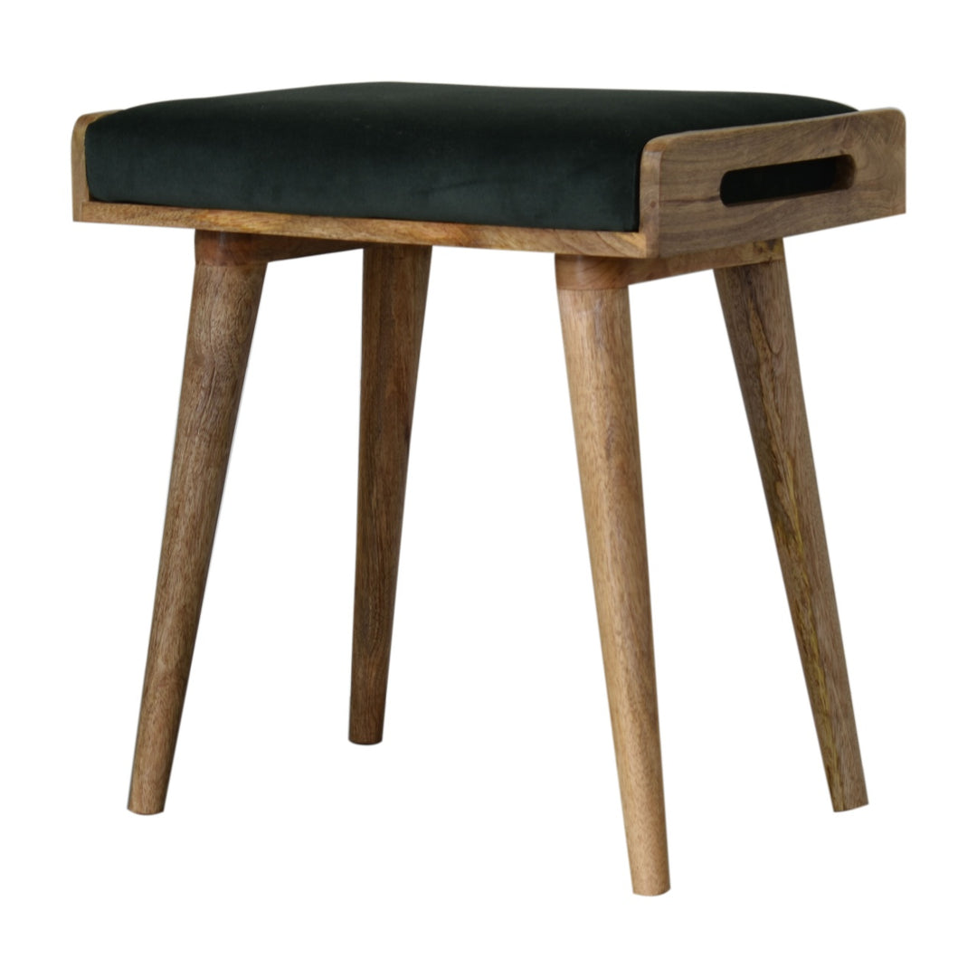 Emerald Velvet Tray Style Footstool - Smiddy Furniture