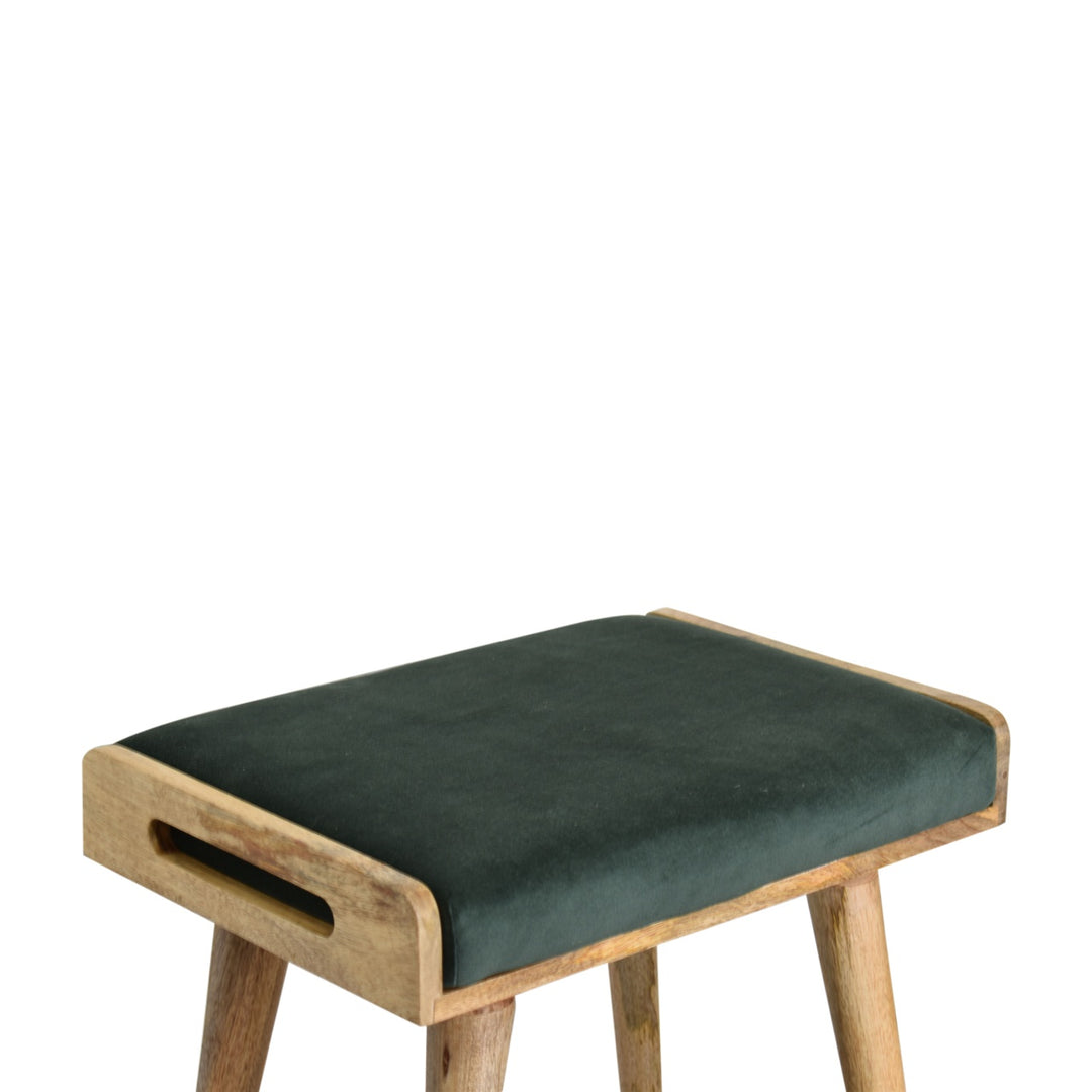 Emerald Velvet Tray Style Footstool - Smiddy Furniture