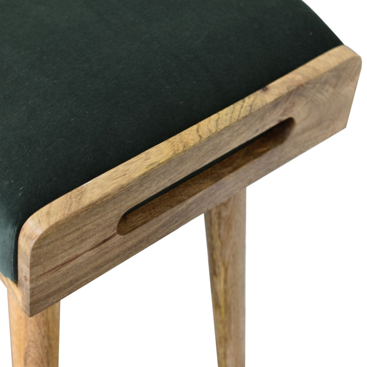Emerald Velvet Tray Style Footstool - Smiddy Furniture