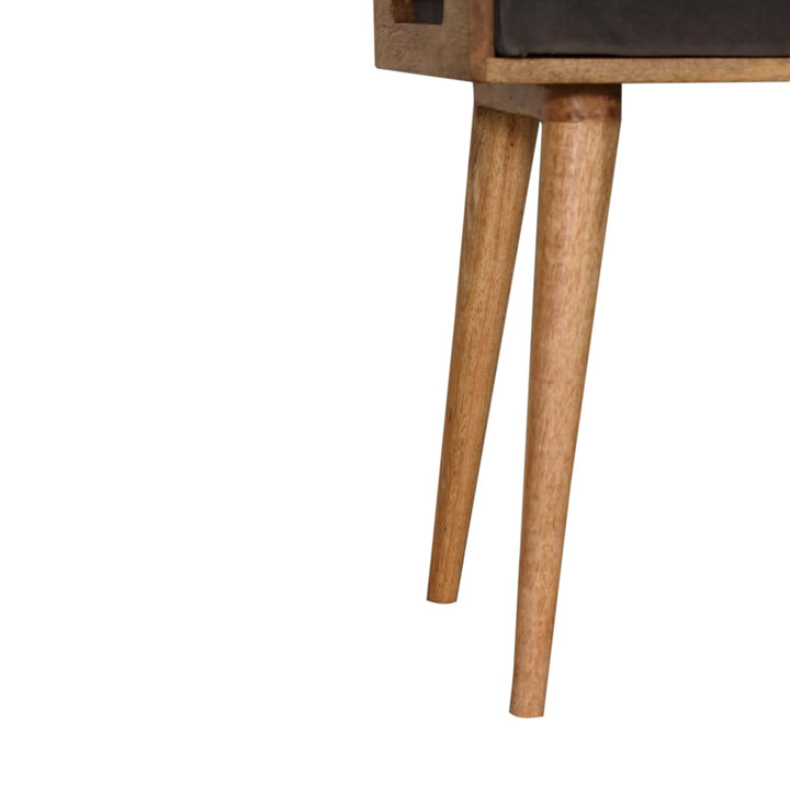 Grey Velvet Tray Style Footstool-Smiddy Furniture