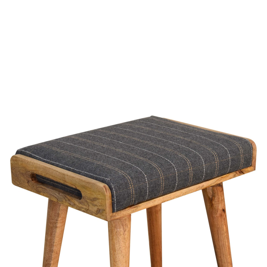 Pewter Tweed Tray Style Footstool-Smiddy Furniture