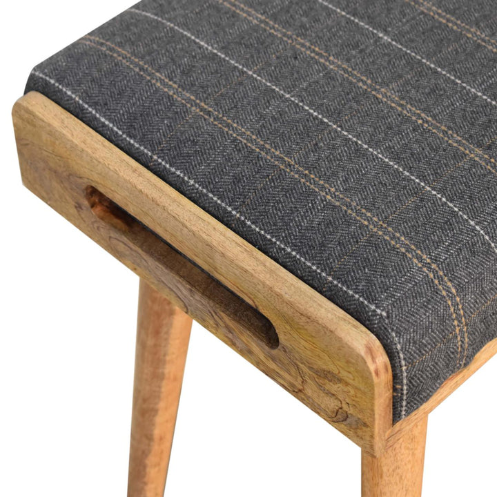 Pewter Tweed Tray Style Footstool-Smiddy Furniture