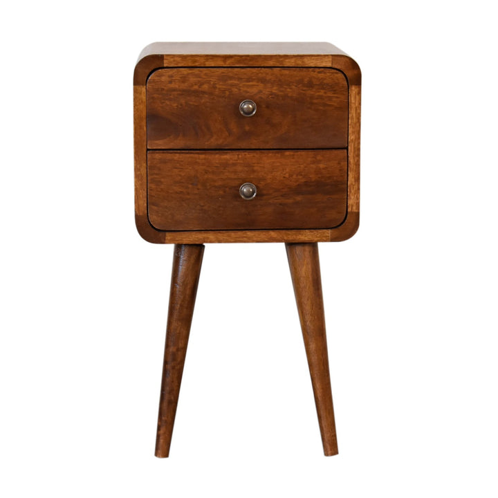Mini Chestnut Curved Bedside-Smiddy Furniture